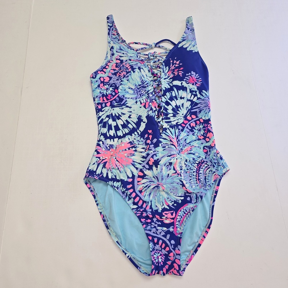 Lilly Pulitzer Isle Lattice One Piece Swimsuit Size 2 Womens Teens Gypsea Girl